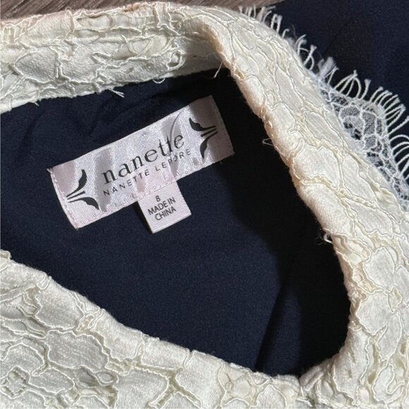 Nanette Lepore Sleeveless Lace Collar Ponte Trapeze Dress – Size 8 - Picture 4 of 8